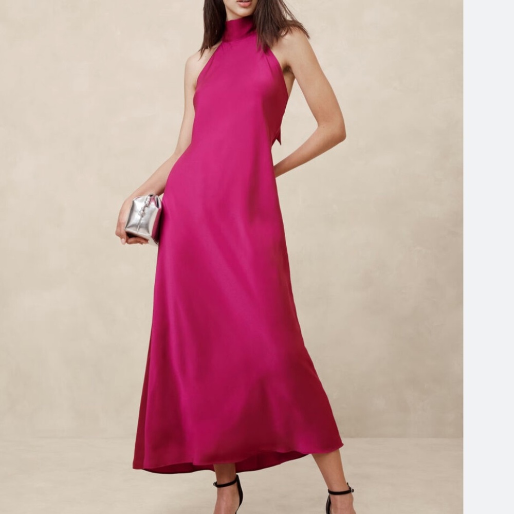 Banana Republic Berry Pink Silky Dress